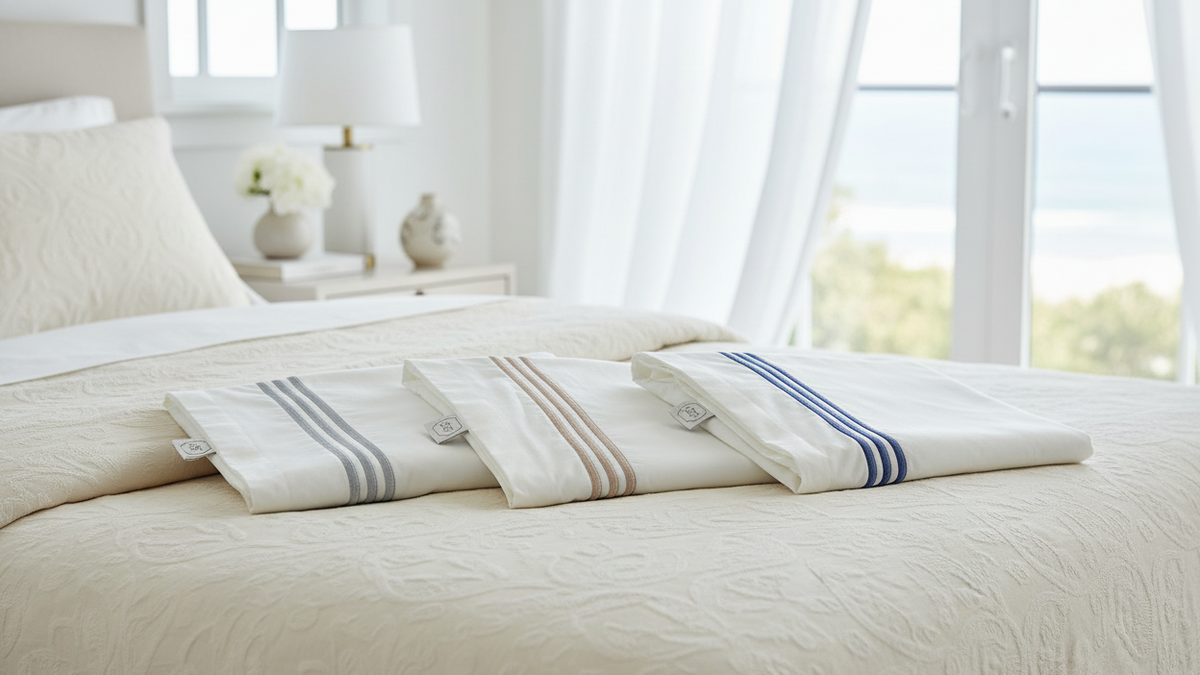 East Coast Pillowcase – Well-tailored marine luxury with triple embroidery